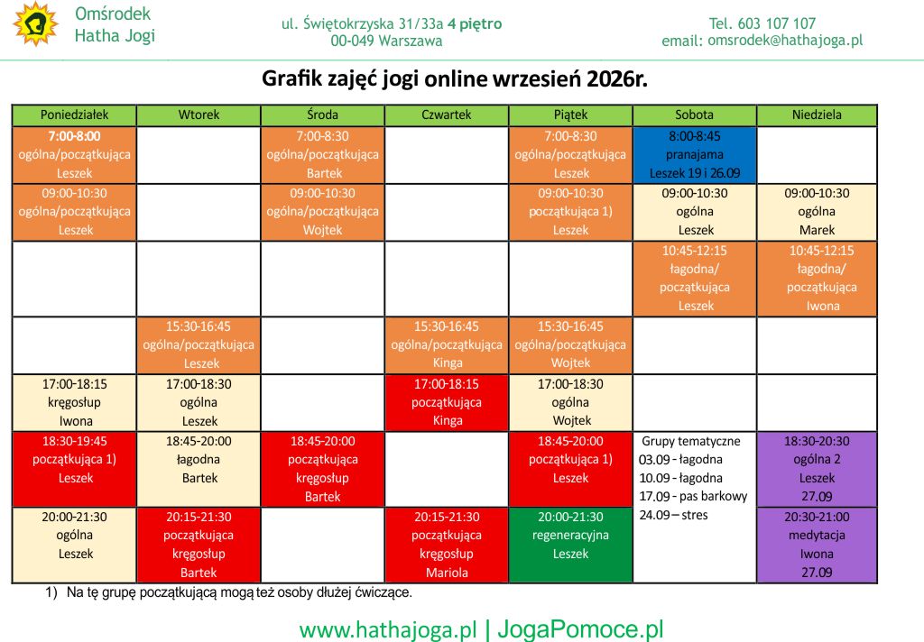 grafik%20jogi%20%20online%20%20wrzesien%202026 Szkoła Jogi, Warsztaty, Klub - Joga dla Początkujących i Kobiet - Warszawa - Ośrodek Hatha Jogi