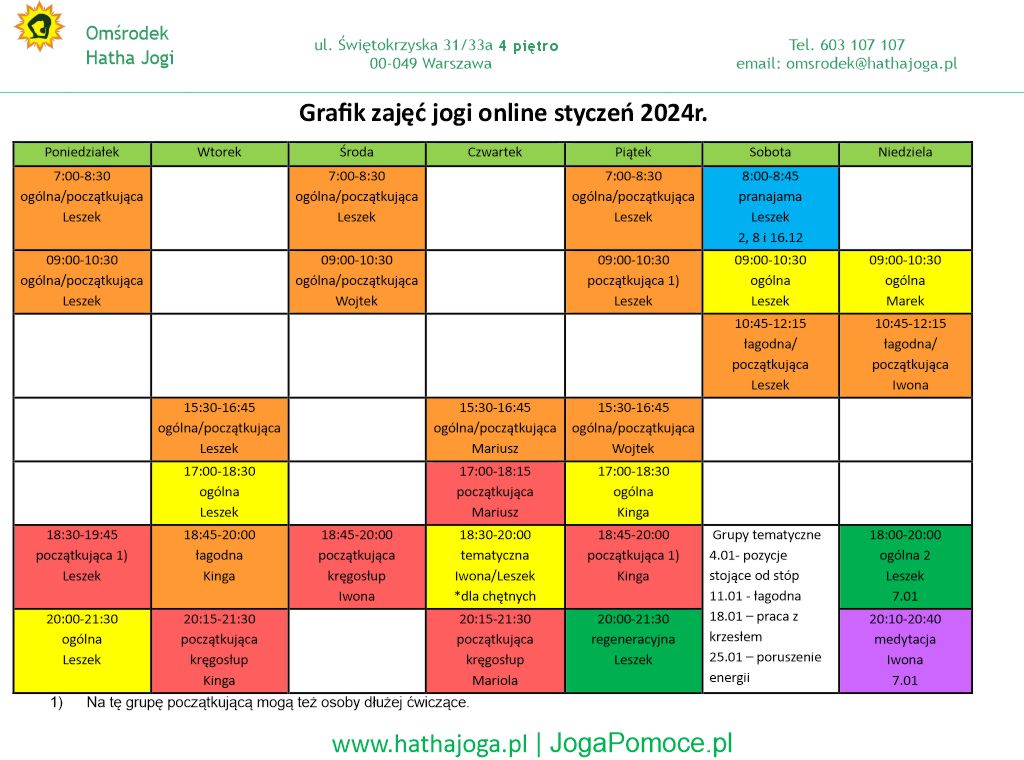 grafik-jogi-online-styczen-2024 Zajęcia - Omśrodek Hatha Jogi