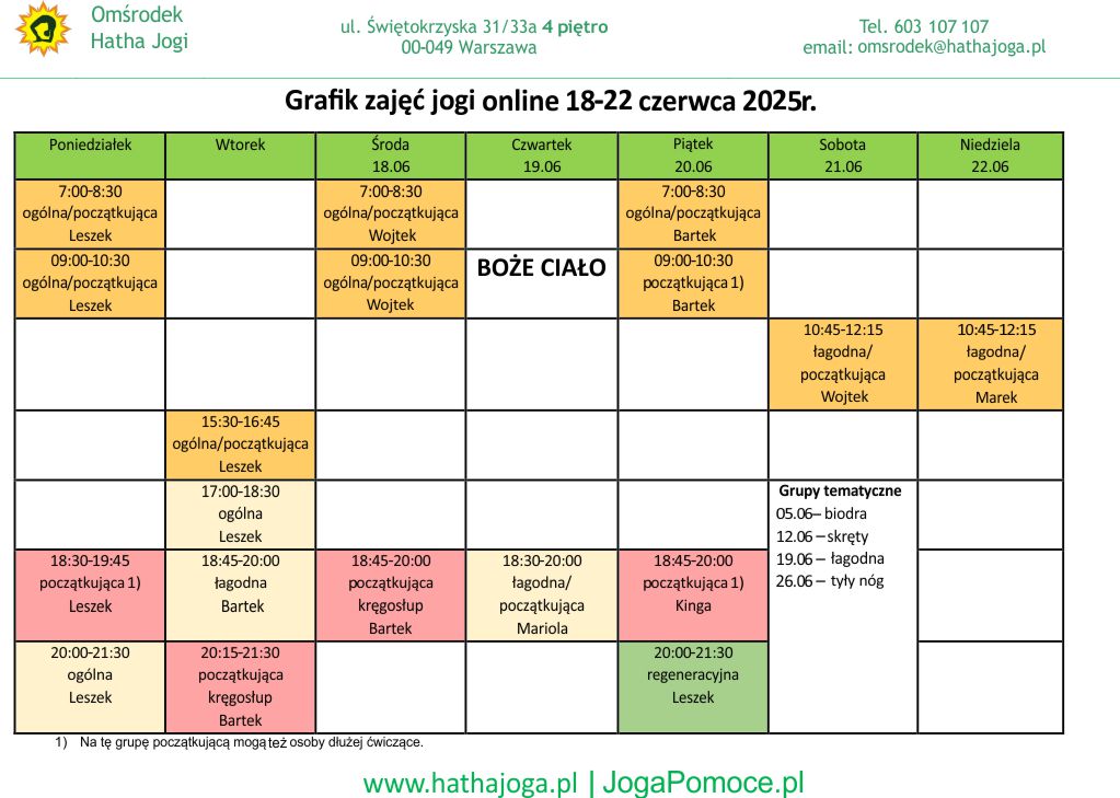 grafik jogi online 18 22 czerwiec 2025