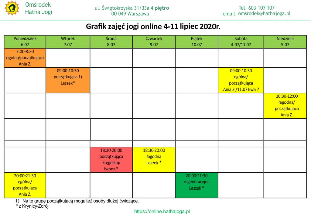 grafik jogi online 4 11 lipiec 2020