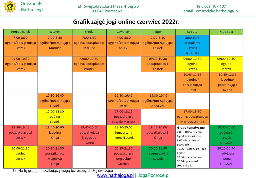 grafik jogi online czerwiec 2022