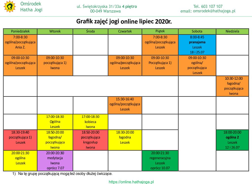 grafik jogi online lipiec 2020