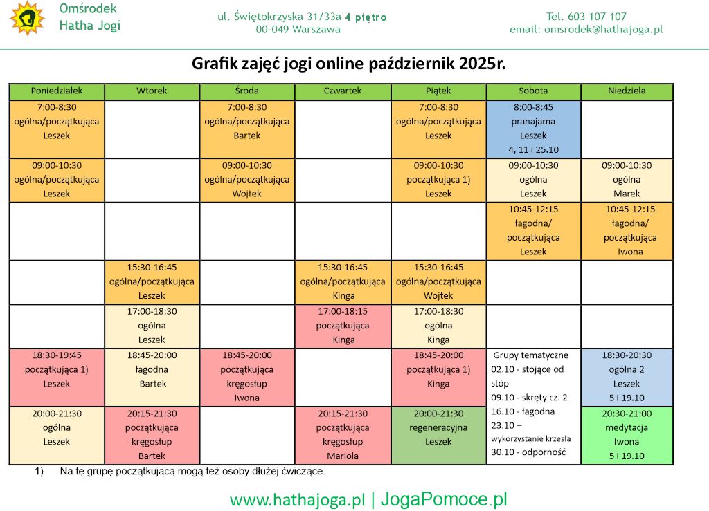 grafik jogi online wrzesień 2025