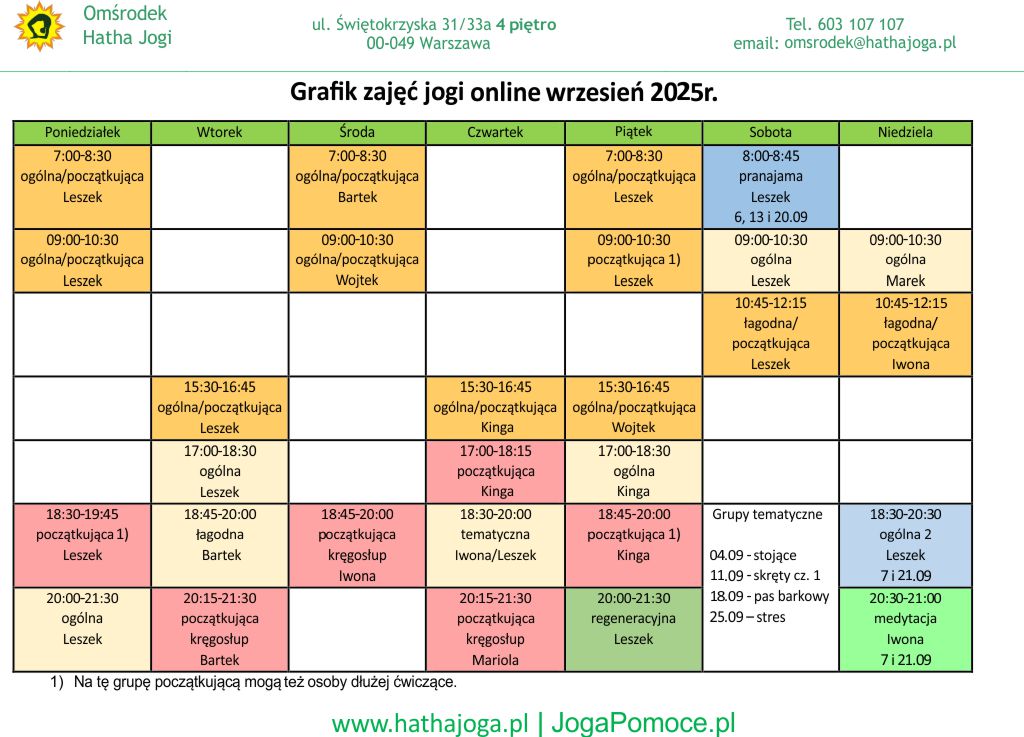 grafik jogi online wrzesień 2025