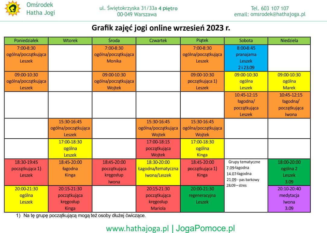 grafik jogi online wrzesień 2023