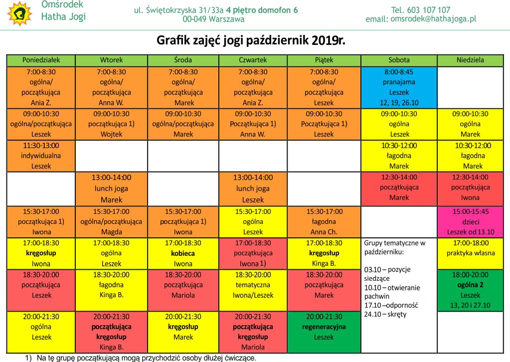 grafik jogi październik 2019