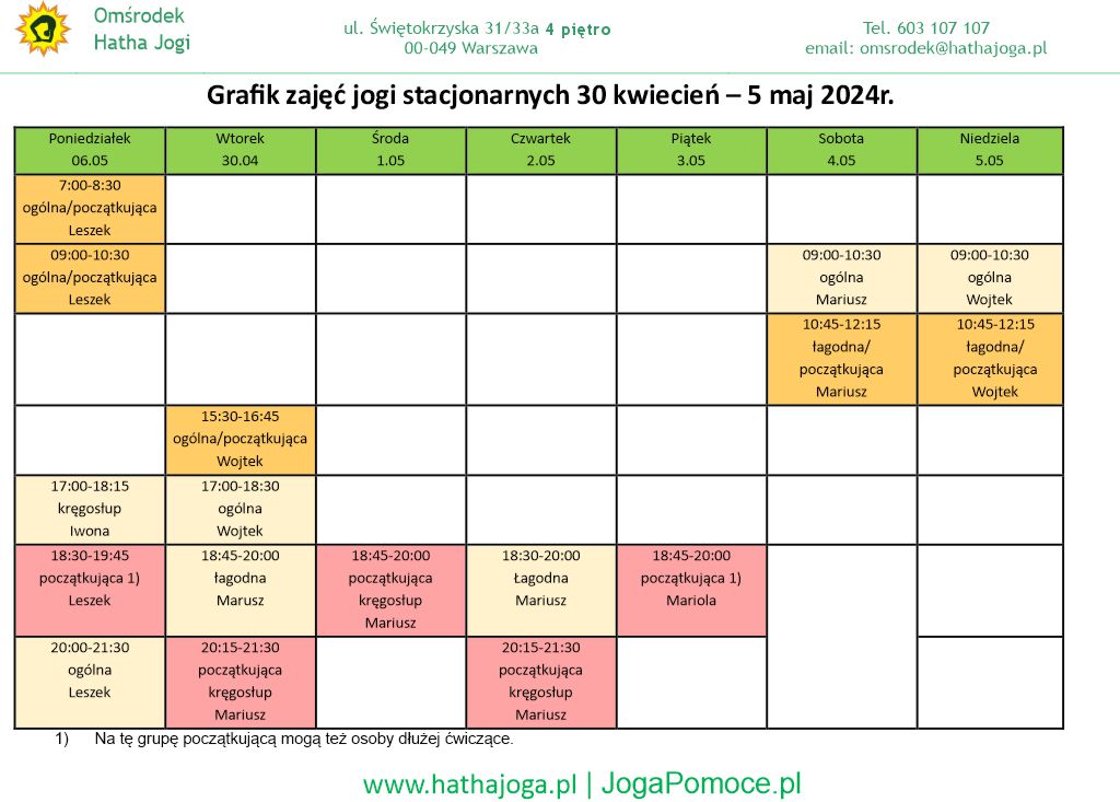 grafik jogi stacjonarne 30 kwiecien 5 maj2024