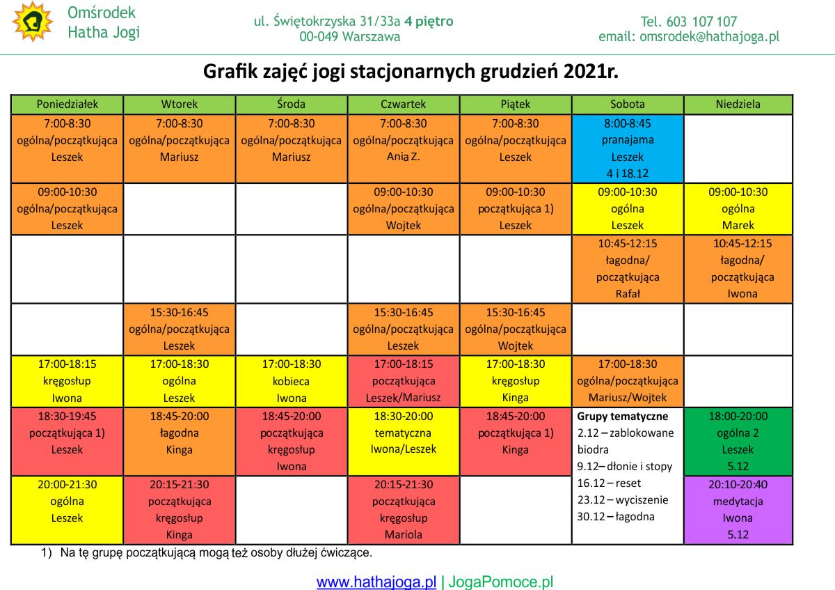 grafik jogi stacjonarne grudzień 2021