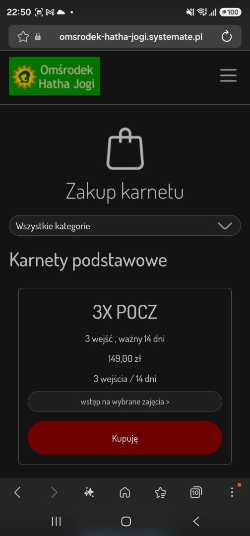 zapisy_online_m_karnety Zajęcia - Omśrodek Hatha Jogi
